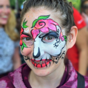 Floral skull face paint - festivals